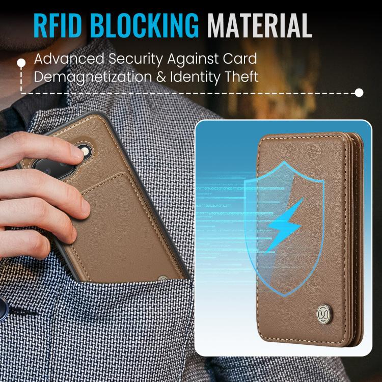 For Google Pixel 9a JEEHOOD J05 Business Magnetic Style RFID Leather Phone Case
