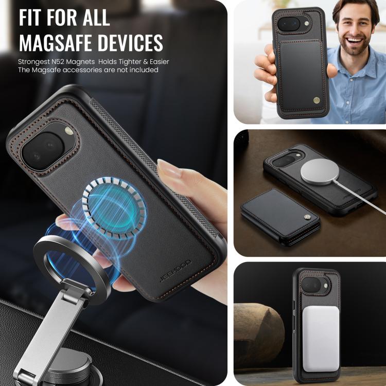 For Google Pixel 10a JEEHOOD J05 Business Magnetic Style RFID Leather Phone Case