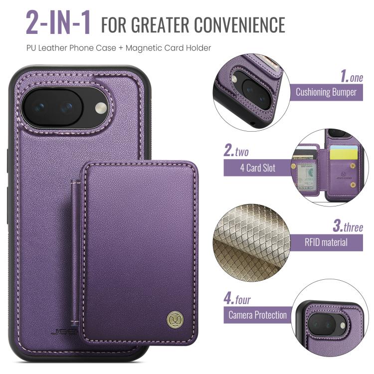 For Google Pixel 10a JEEHOOD J05 Business Magnetic Style RFID Leather Phone Case