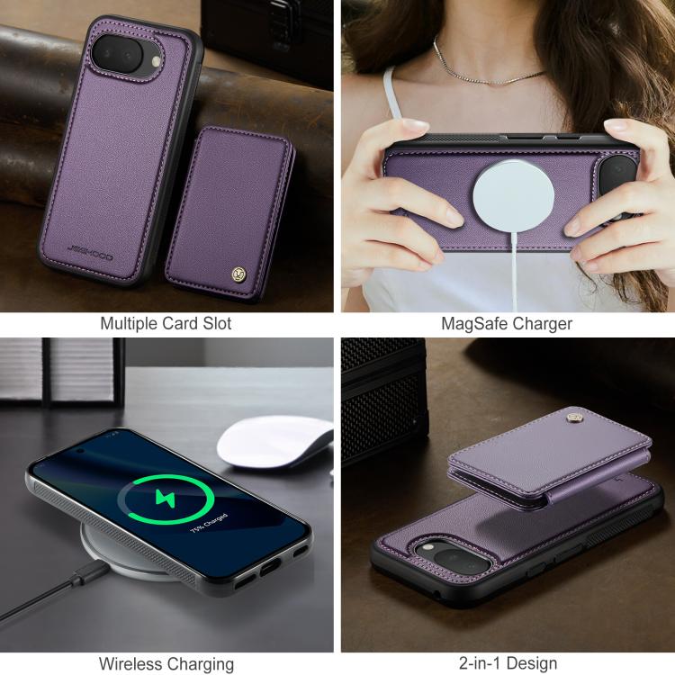 For Google Pixel 10a JEEHOOD J05 Business Magnetic Style RFID Leather Phone Case