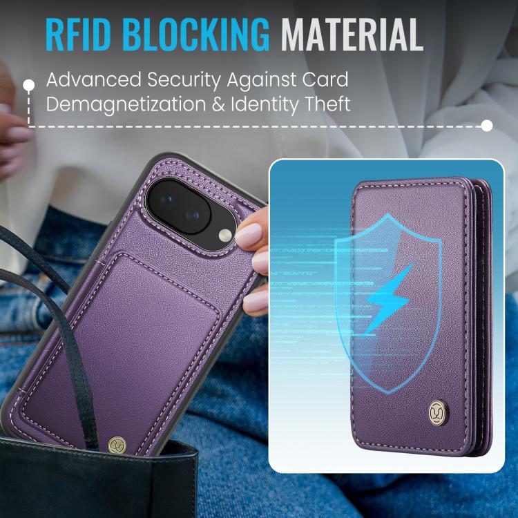 For Google Pixel 10a JEEHOOD J05 Business Magnetic Style RFID Leather Phone Case