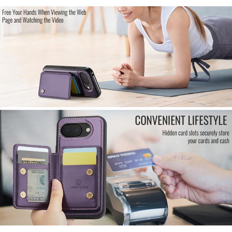 For Google Pixel 10a JEEHOOD J05 Business Magnetic Style RFID Leather Phone Case