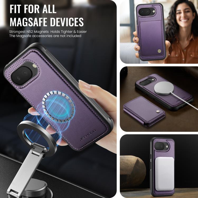For Google Pixel 10a JEEHOOD J05 Business Magnetic Style RFID Leather Phone Case