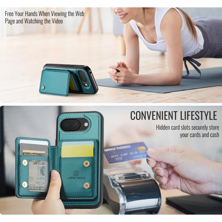 For Google Pixel 10a JEEHOOD J05 Business Magnetic Style RFID Leather Phone Case