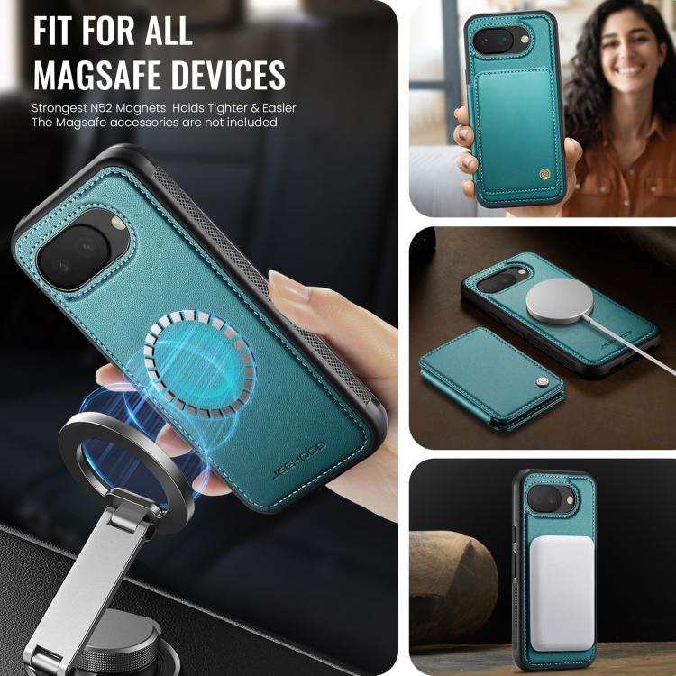 For Google Pixel 10a JEEHOOD J05 Business Magnetic Style RFID Leather Phone Case