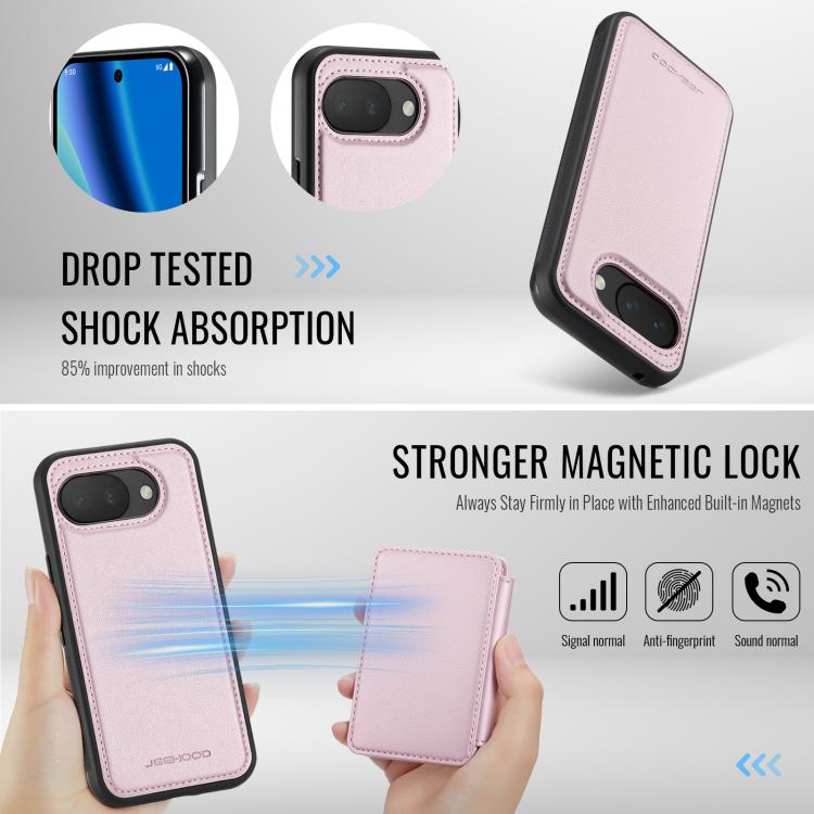 For Google Pixel 10a JEEHOOD J05 Business Magnetic Style RFID Leather Phone Case