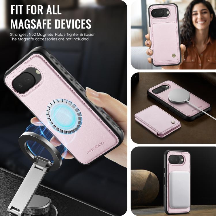 For Google Pixel 10a JEEHOOD J05 Business Magnetic Style RFID Leather Phone Case