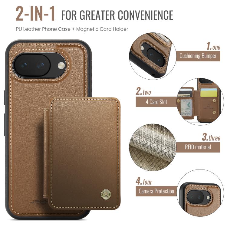 For Google Pixel 10a JEEHOOD J05 Business Magnetic Style RFID Leather Phone Case