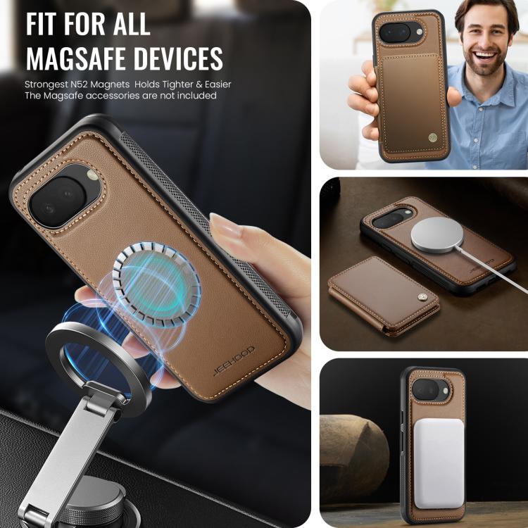 For Google Pixel 10a JEEHOOD J05 Business Magnetic Style RFID Leather Phone Case
