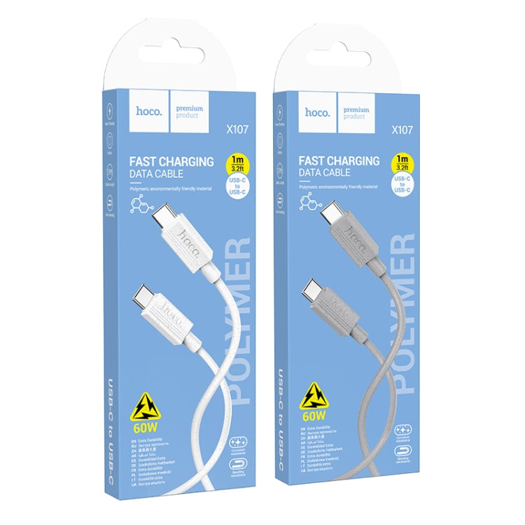 hoco X107 USB-C / Type-C to USB-C / Type-C Favor 60W Charging Data Cable, Length:1m