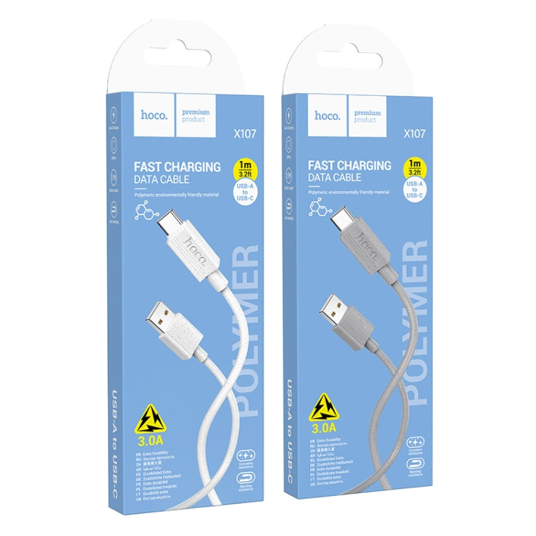 hoco X107 USB to USB-C / Type-C Favor 3A Charging Data Cable, Length:1m