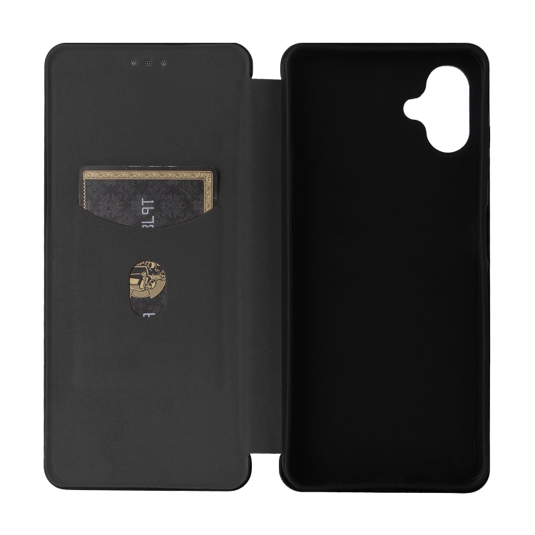 For Samsung Galaxy A06 Carbon Fiber Texture Flip Leather Phone Case