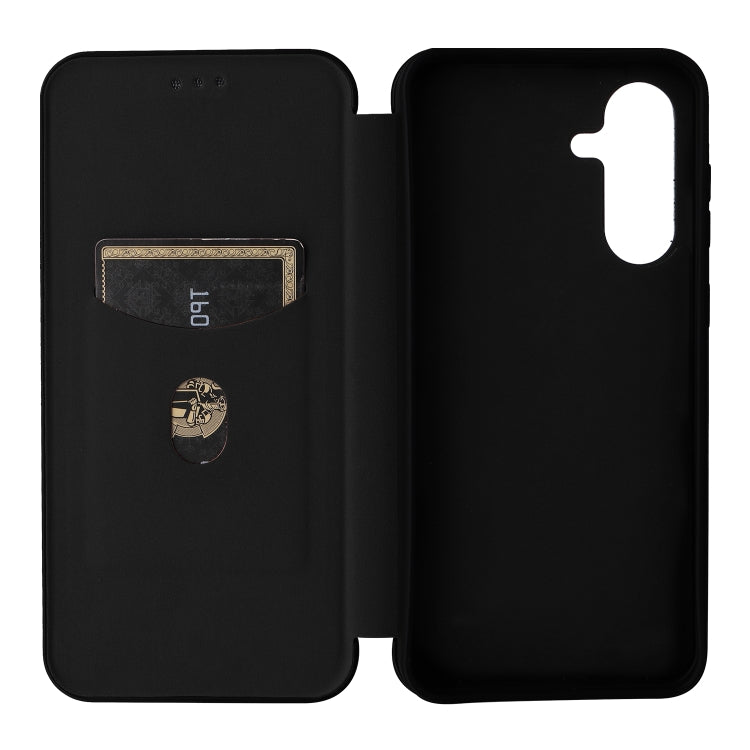 For Samsung Galaxy A36 Carbon Fiber Texture Flip Leather Phone Case