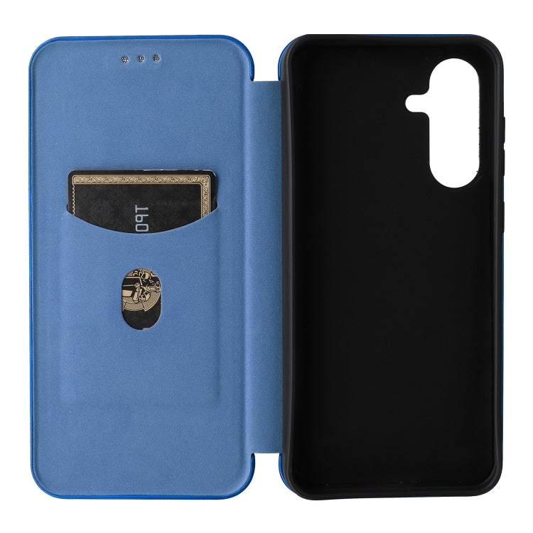 For Samsung Galaxy A36 Carbon Fiber Texture Flip Leather Phone Case