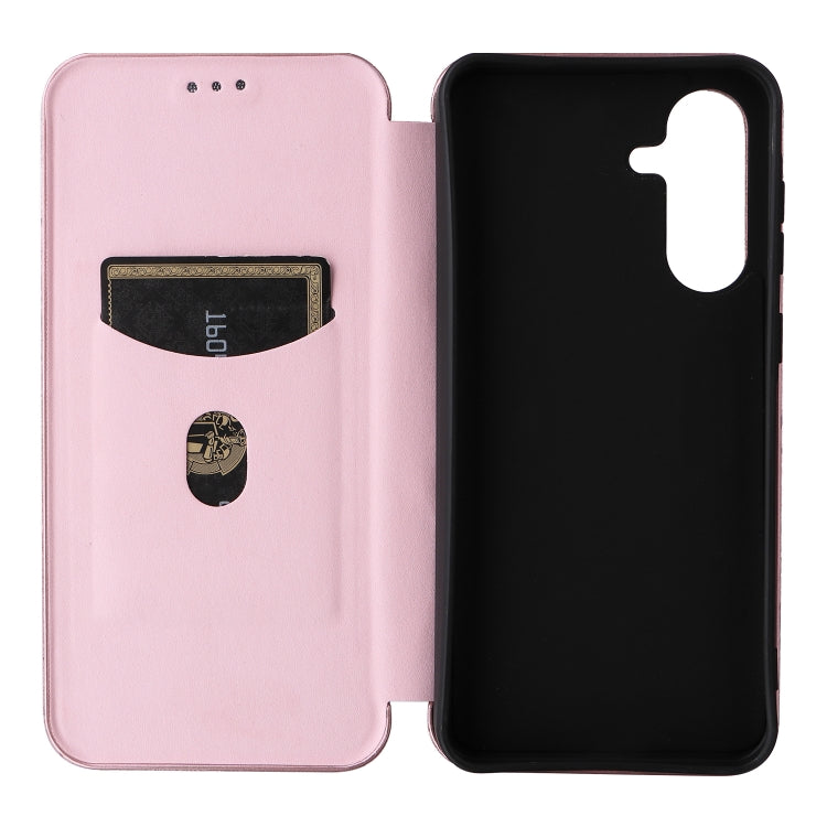 For Samsung Galaxy A36 Carbon Fiber Texture Flip Leather Phone Case