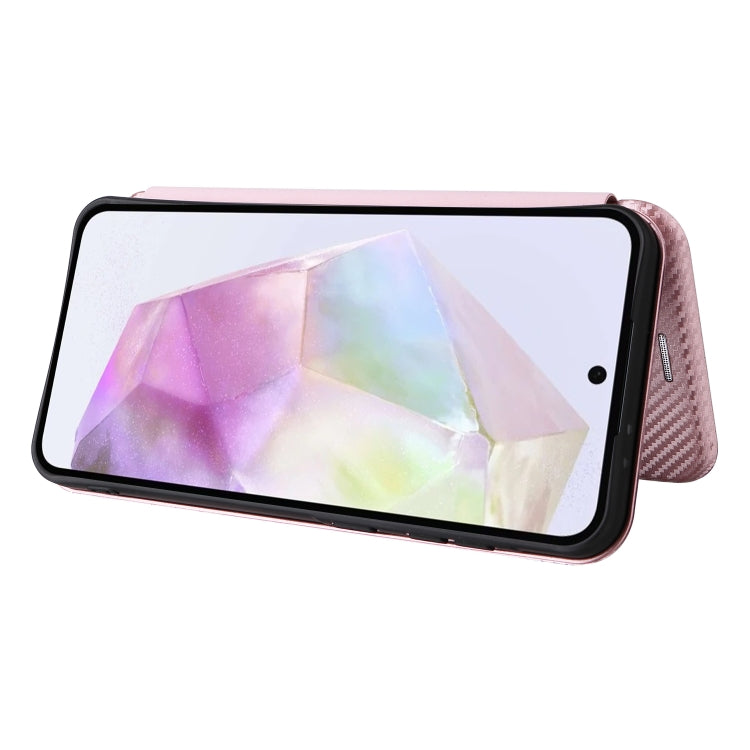 For Samsung Galaxy A36 Carbon Fiber Texture Flip Leather Phone Case