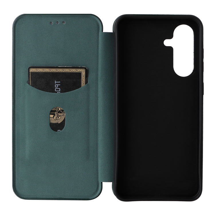 For Samsung Galaxy A36 Carbon Fiber Texture Flip Leather Phone Case