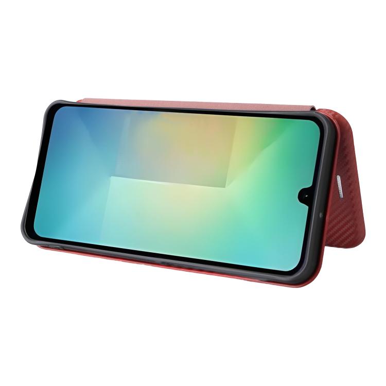 For Samsung Galaxy A26 5G Carbon Fiber Texture Flip Leather Phone Case