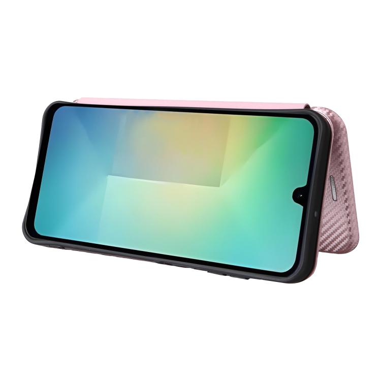 For Samsung Galaxy A26 5G Carbon Fiber Texture Flip Leather Phone Case