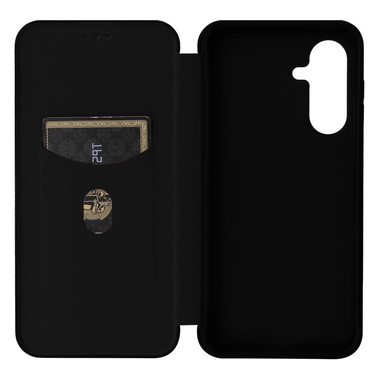 For Samsung Galaxy A56 5G Carbon Fiber Texture Flip Leather Phone Case
