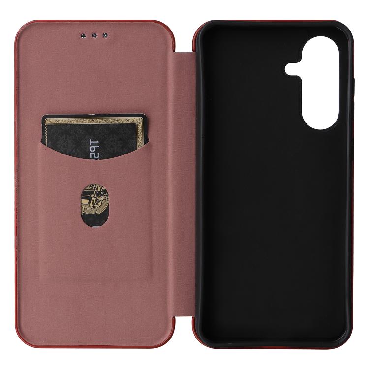 For Samsung Galaxy A56 5G Carbon Fiber Texture Flip Leather Phone Case