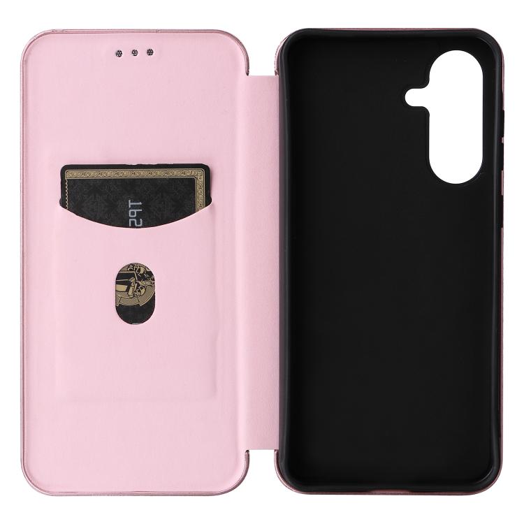 For Samsung Galaxy A56 5G Carbon Fiber Texture Flip Leather Phone Case