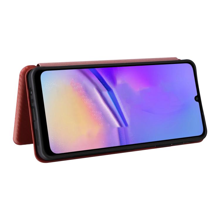For Samsung Galaxy A07 4G Carbon Fiber Texture Flip Leather Phone Case