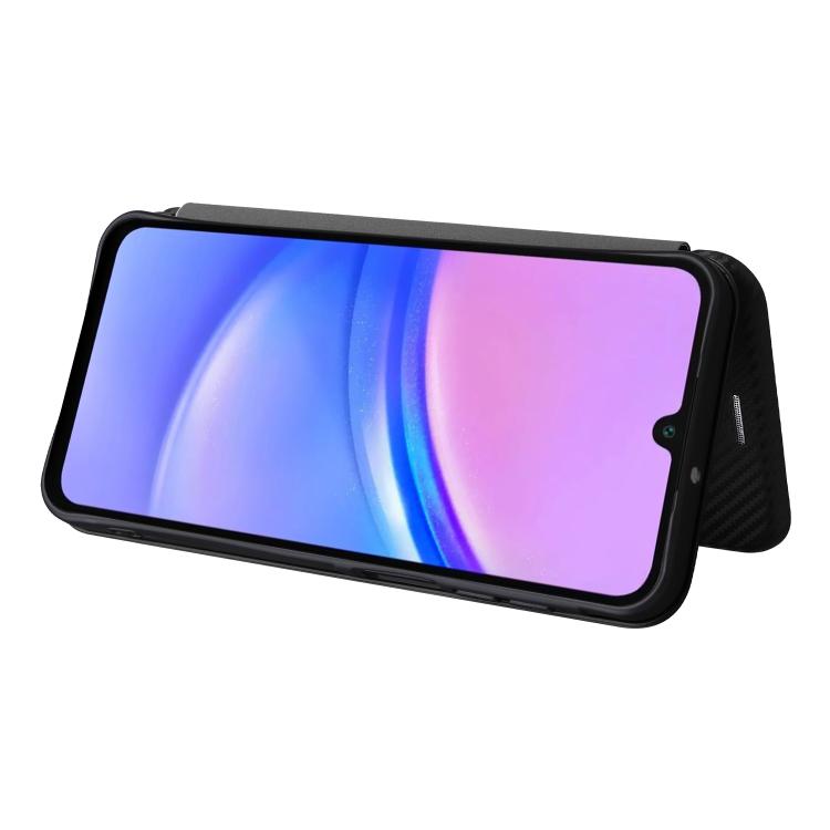 For Samsung Galaxy A17 5G Carbon Fiber Texture Flip Leather Phone Case