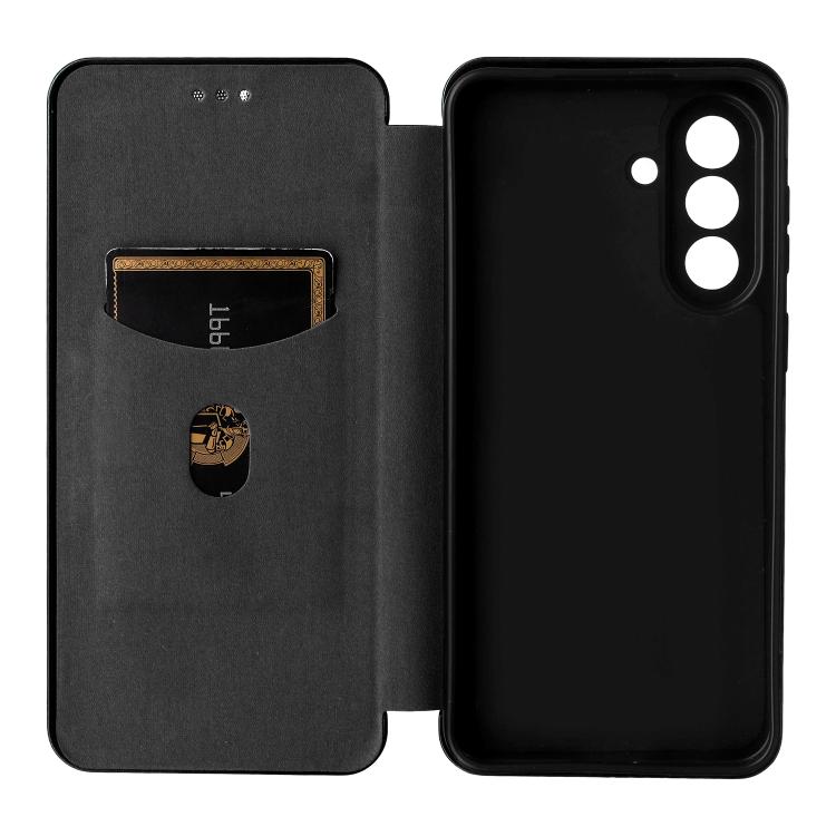 For Samsung Galaxy A57 5G Carbon Fiber Texture Flip Leather Phone Case