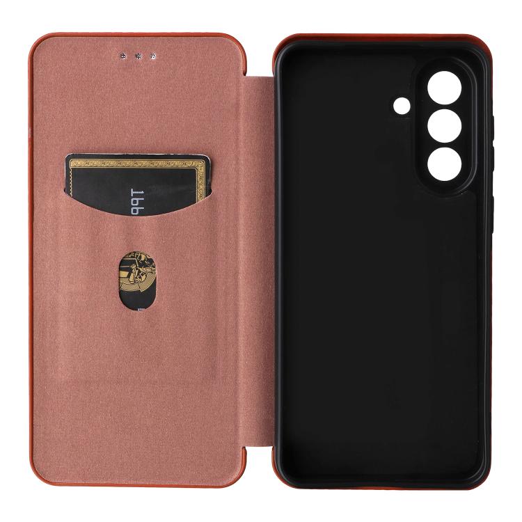 For Samsung Galaxy A57 5G Carbon Fiber Texture Flip Leather Phone Case