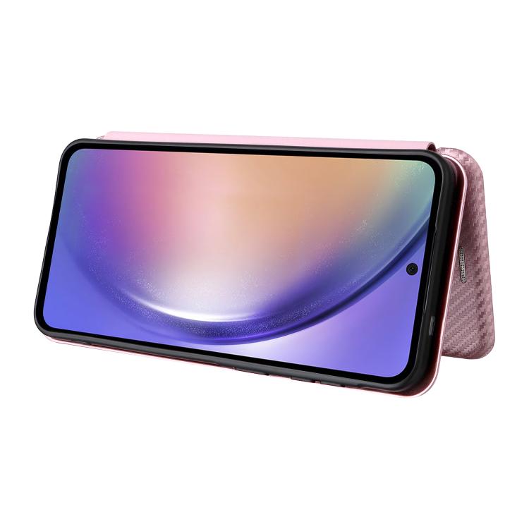 For Samsung Galaxy A57 5G Carbon Fiber Texture Flip Leather Phone Case