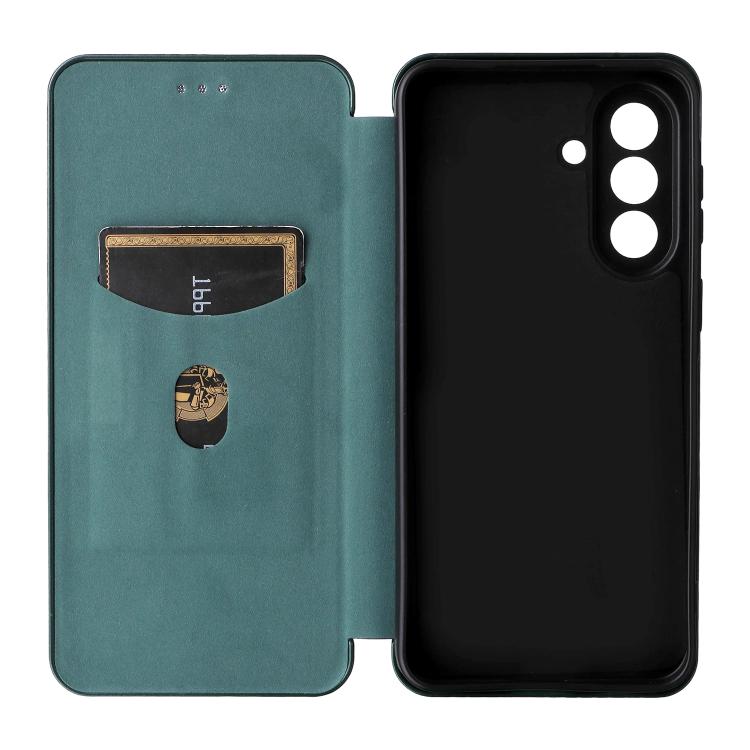 For Samsung Galaxy A57 5G Carbon Fiber Texture Flip Leather Phone Case