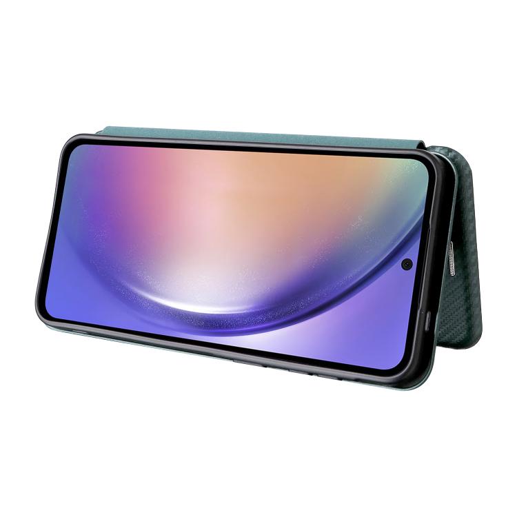 For Samsung Galaxy A57 5G Carbon Fiber Texture Flip Leather Phone Case