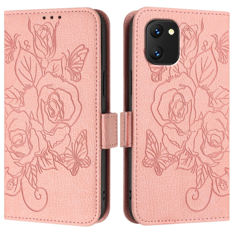 For UMIDIGI Power 7 / Power 7S Embossed Rose RFID Anti-theft Leather Phone Case