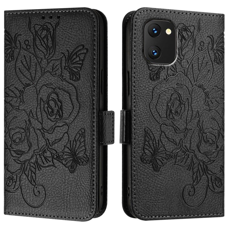 For UMIDIGI Power 7 / Power 7S Embossed Rose RFID Anti-theft Leather Phone Case