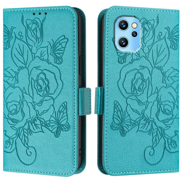 For UMIDIGI Power 7 Max Embossed Rose RFID Anti-theft Leather Phone Case