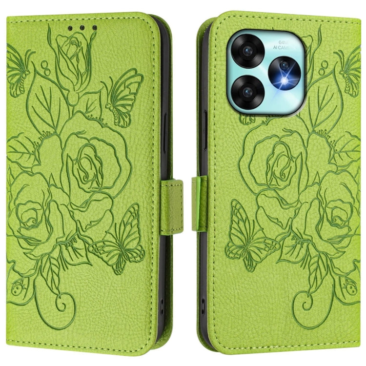 For UMIDIGI A15 / A15C / A15T Embossed Rose RFID Anti-theft Leather Phone Case