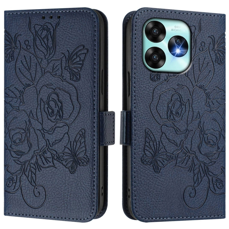 For UMIDIGI A15 / A15C / A15T Embossed Rose RFID Anti-theft Leather Phone Case
