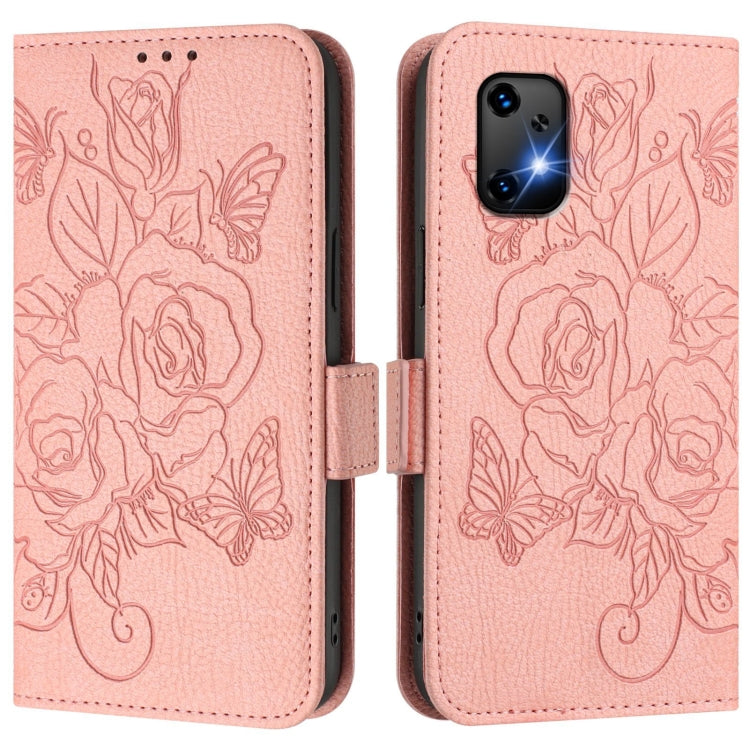 For UMIDIGI Bison X20 Embossed Rose RFID Anti-theft Leather Phone Case