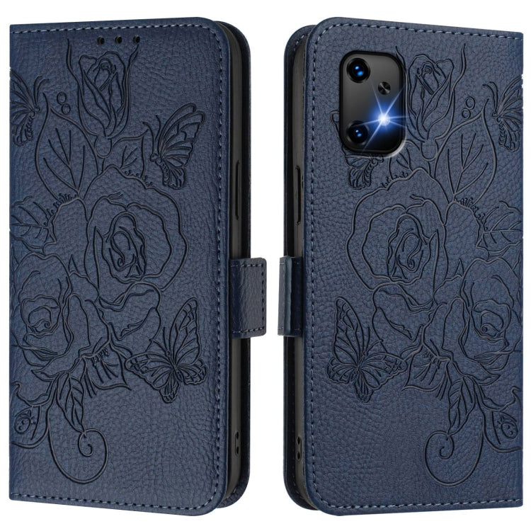 For UMIDIGI Bison X20 Embossed Rose RFID Anti-theft Leather Phone Case