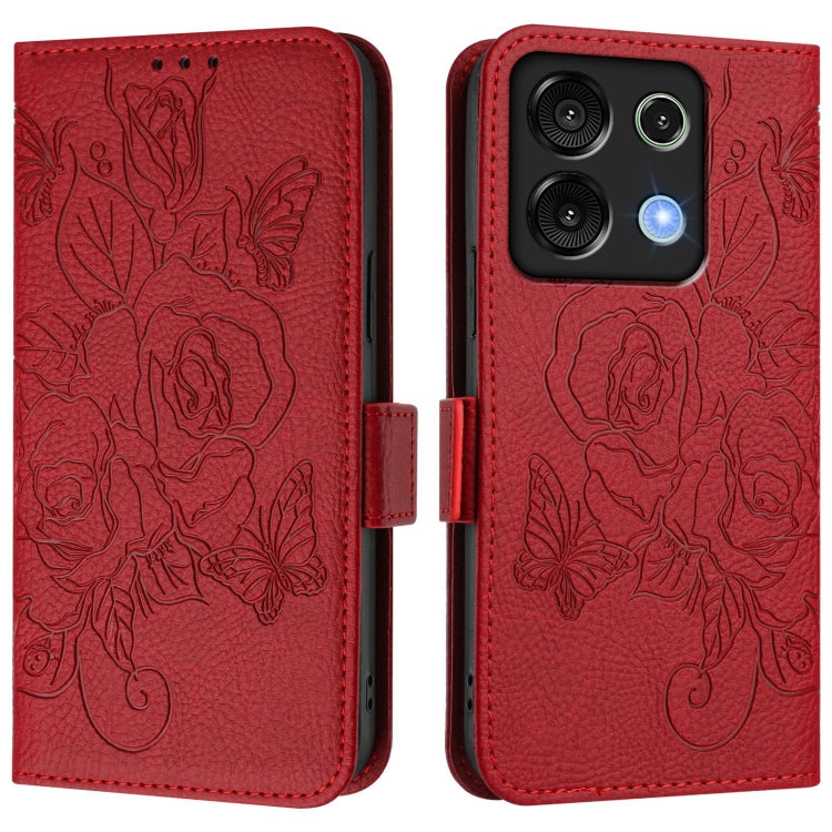 For UMIDIGI G9 5G Embossed Rose RFID Anti-theft Leather Phone Case