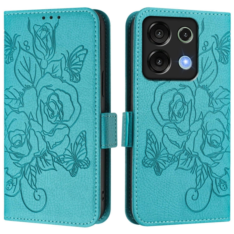 For UMIDIGI G9 5G Embossed Rose RFID Anti-theft Leather Phone Case