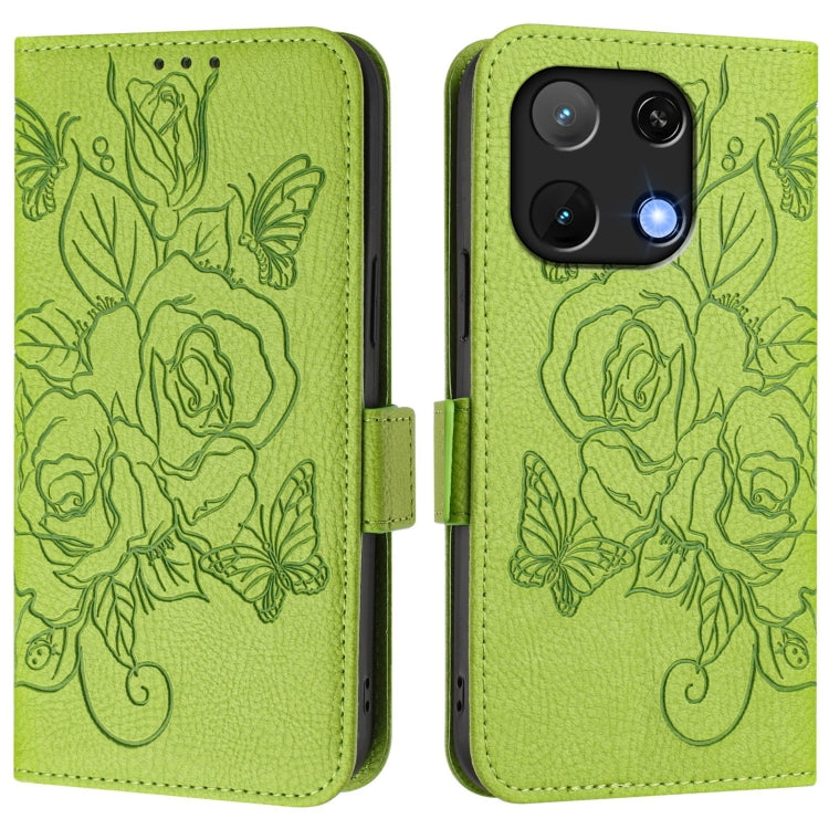 For UMIDIGI Note 90 Embossed Rose RFID Anti-theft Leather Phone Case