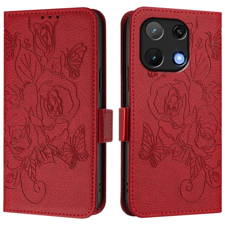For UMIDIGI Note 90 Embossed Rose RFID Anti-theft Leather Phone Case