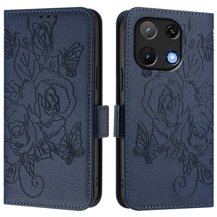 For UMIDIGI Note 90 Embossed Rose RFID Anti-theft Leather Phone Case
