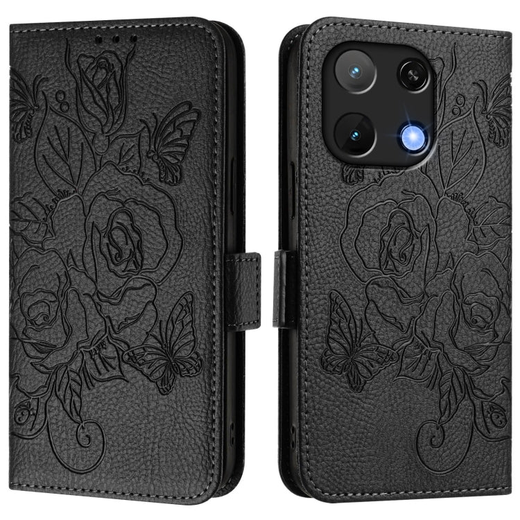 For UMIDIGI Note 90 Embossed Rose RFID Anti-theft Leather Phone Case