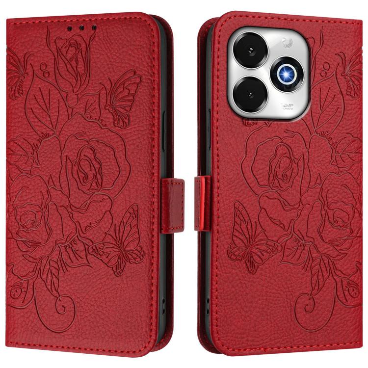 For UMIDIGI G100x 5G / 4G Embossed Rose RFID Anti-theft Leather Phone Case