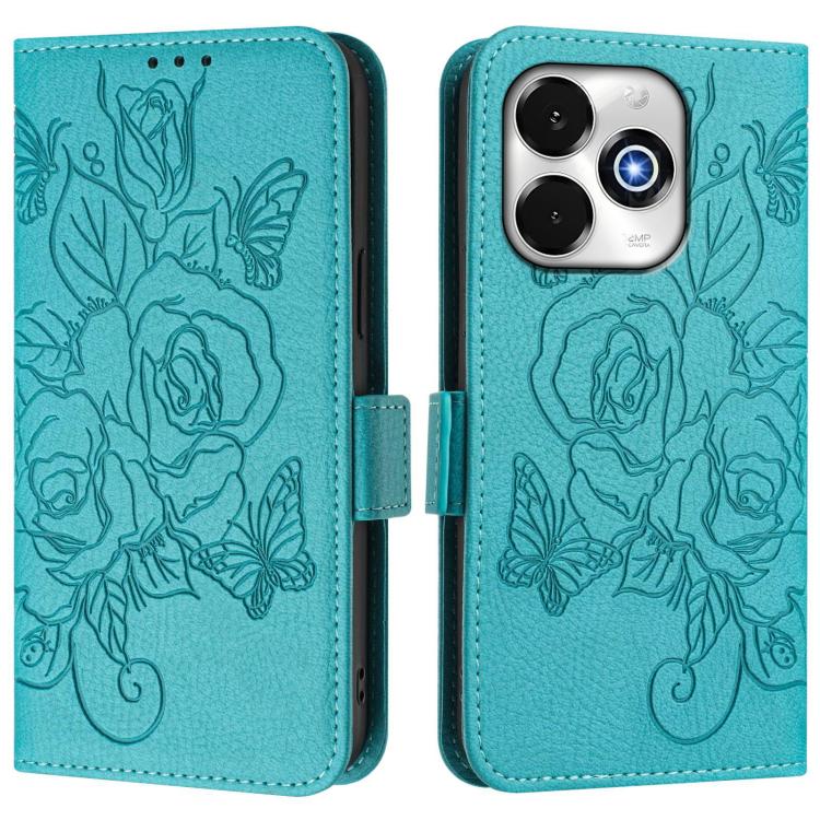 For UMIDIGI G100x 5G / 4G Embossed Rose RFID Anti-theft Leather Phone Case