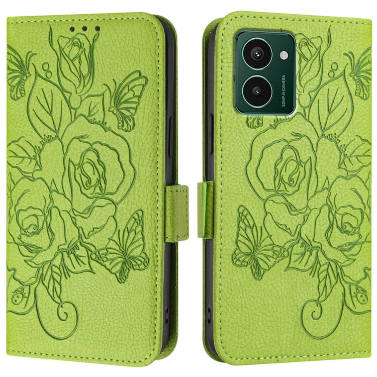 For HMD Pulse Pro Embossed Rose RFID Anti-theft Leather Phone Case