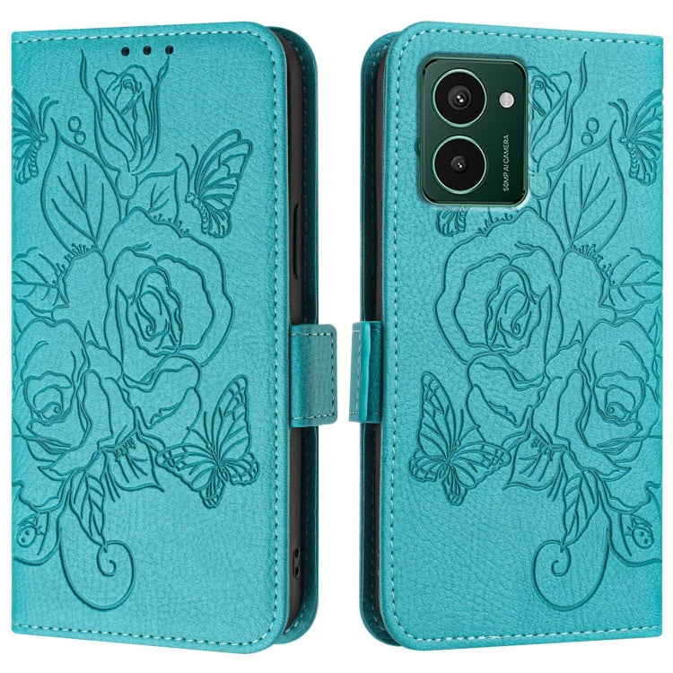 For HMD Pulse Pro Embossed Rose RFID Anti-theft Leather Phone Case